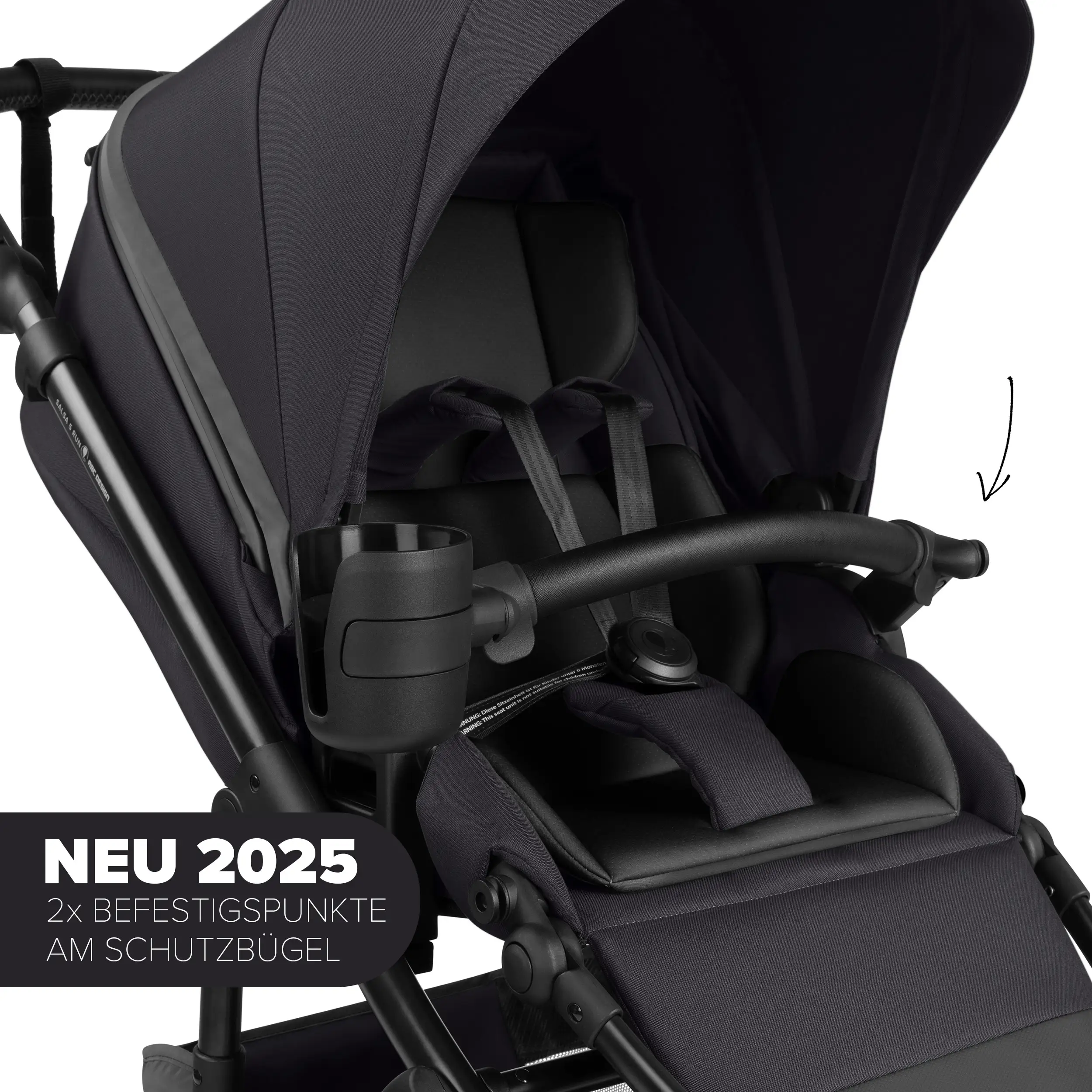 Set cochecito 3en1 Salsa 5 Run incl. Silla de Auto - Coal