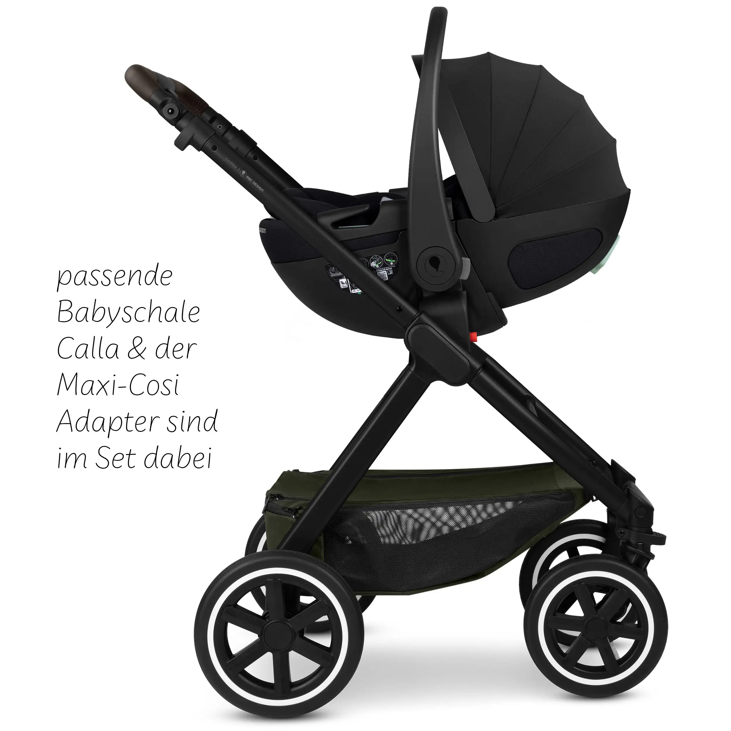 Sistema de viaje Samba 2 incl. silla de auto Calla reclinable - Avocado