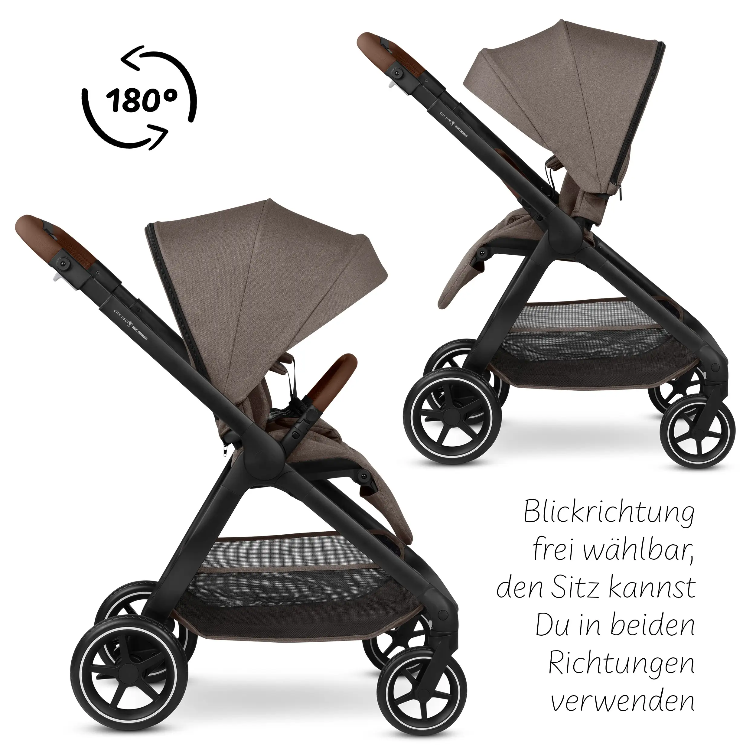Set de cochecito 3en1 City Life con silla de auto Maxi-Cosi Pebble 360 Pro 2 - Nature