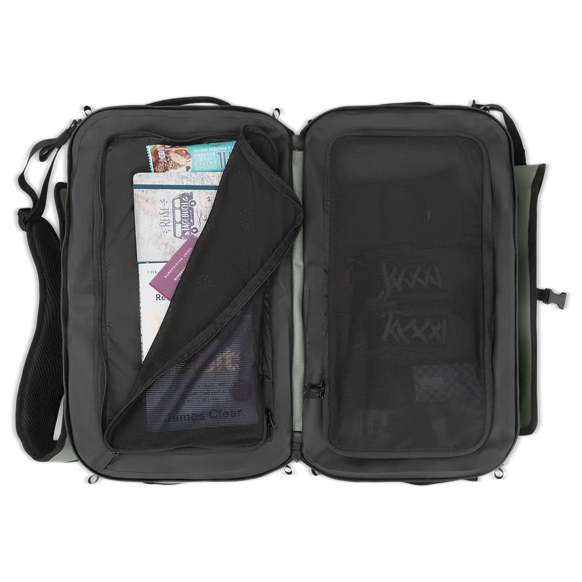 Compartimento principal con separador de malla