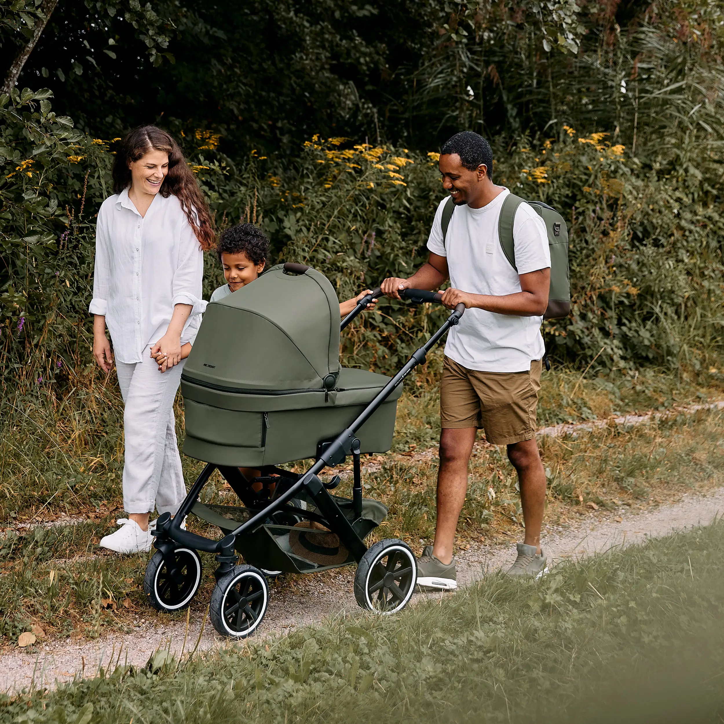 Duo con silla de paseo Salsa 5 Air, con bolso maternal Urban, mosquitera y capota para la lluvia - Avocado