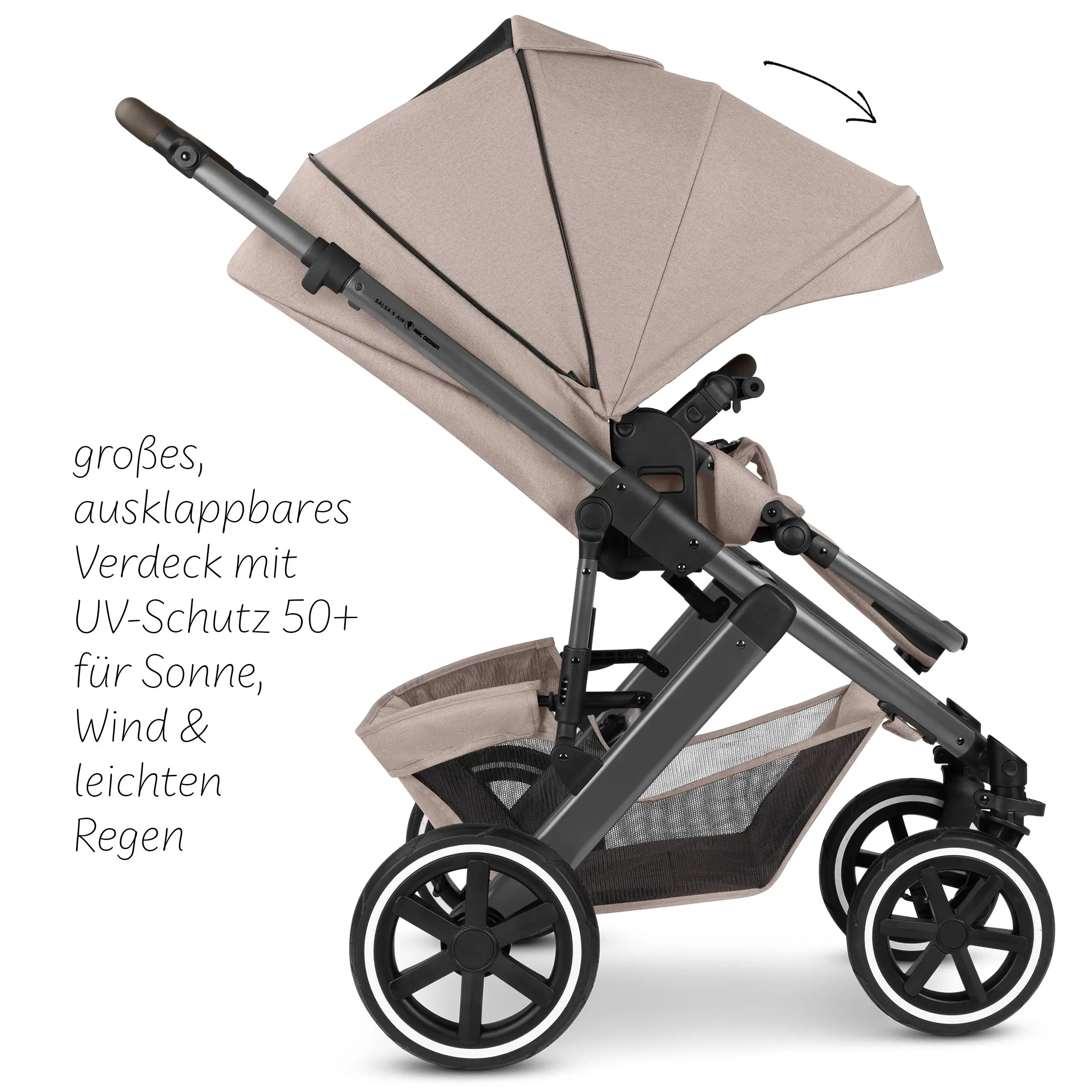 4in1-Kinderwagen-Set Salsa 5 Air inkl. Babyschale Calla mit Liegefunktion - Camel