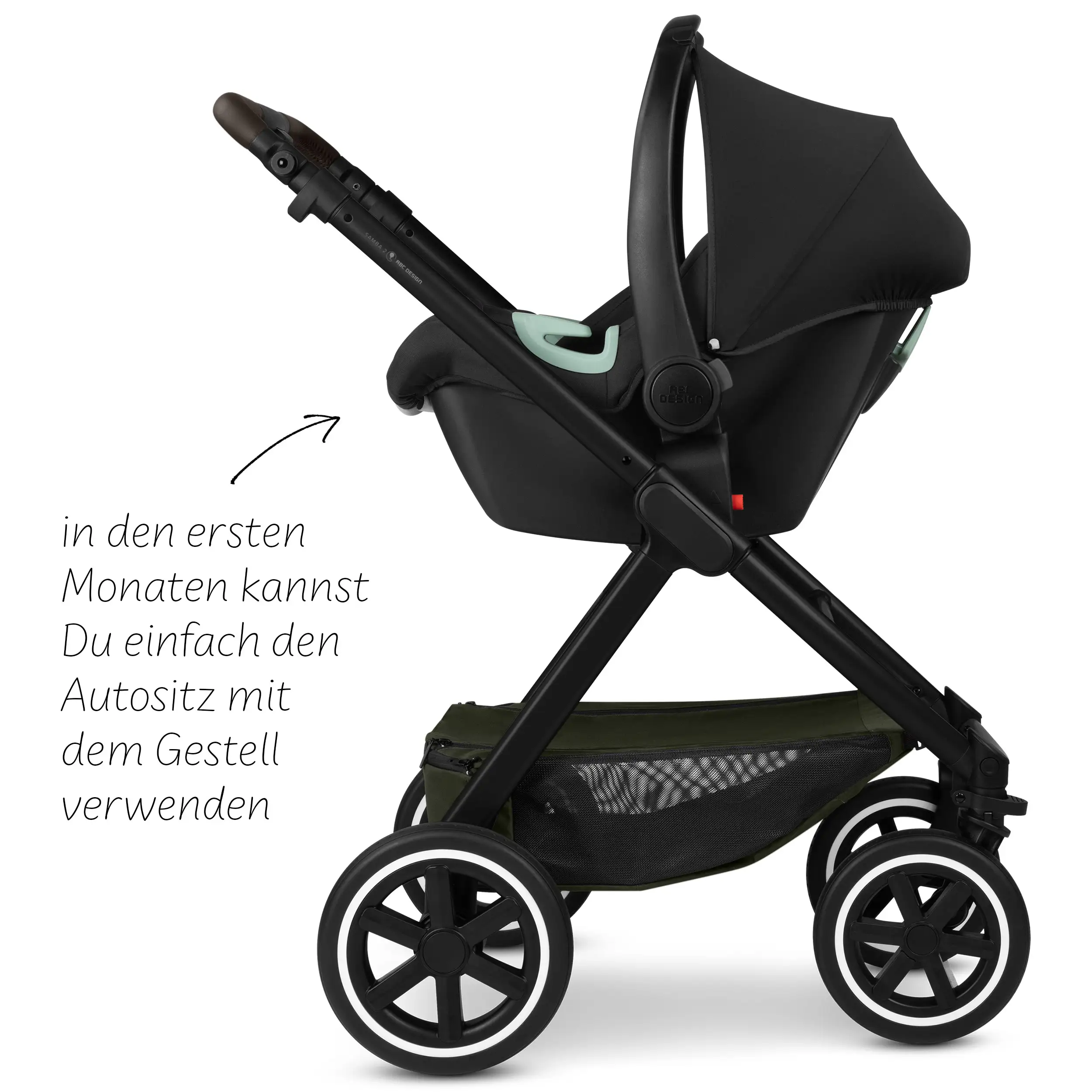 Set de viaje Samba 2 incl. asiento de coche para recién nacidos - Avocado